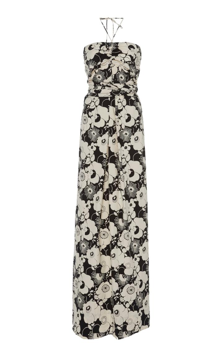 Georgia Alice Valentina Strapless Printed Cotton-stretch Gown