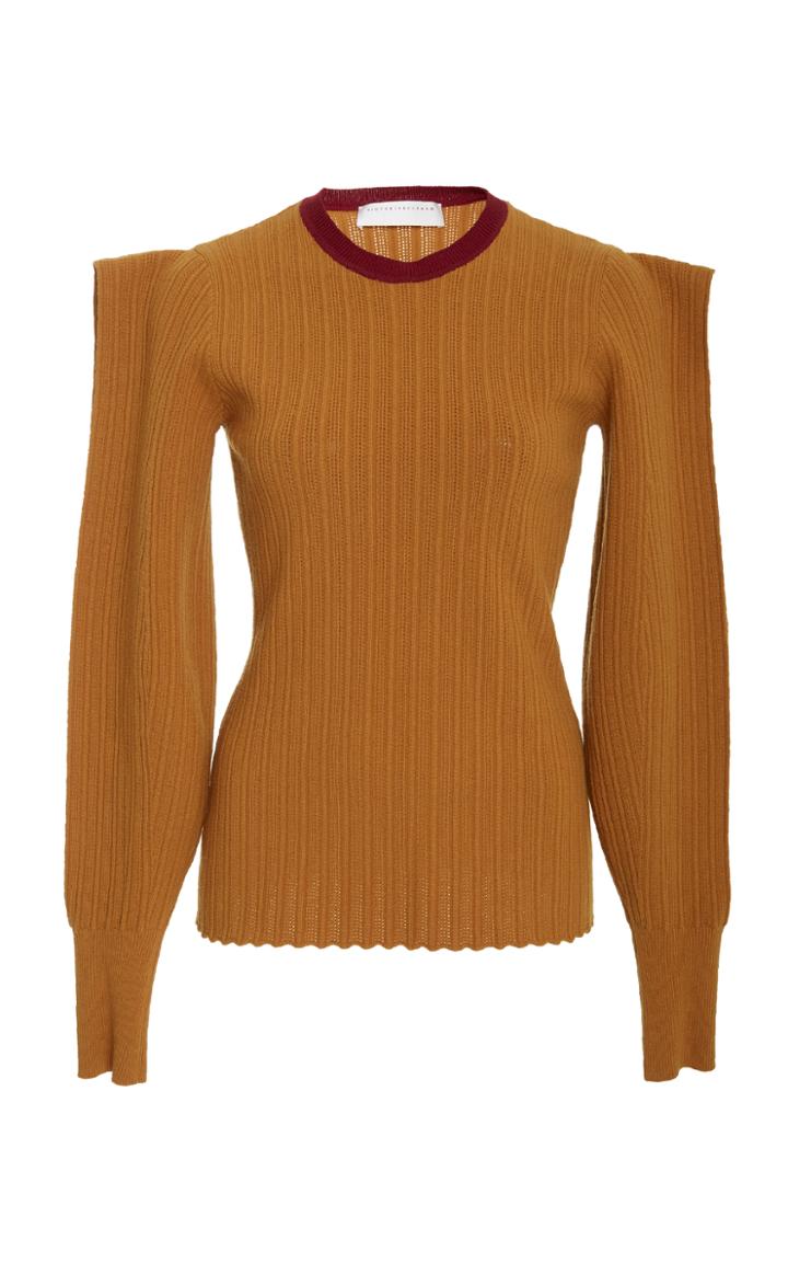 Victoria Beckham Pointelle Lace Crew Neck Top