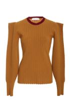 Victoria Beckham Pointelle Lace Crew Neck Top