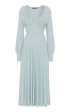 Rotate Ruched Dropped-waist Maxi Dress