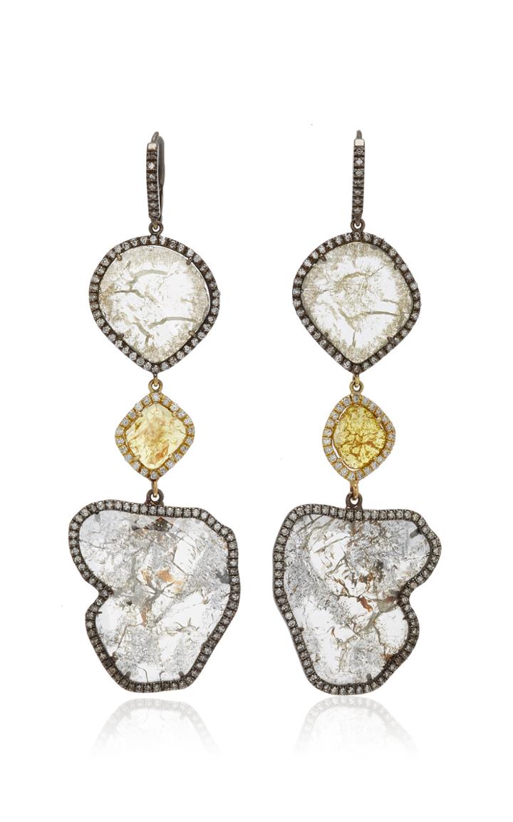 Moda Operandi Nina Runsdorf Slice Diamond Three Tier Earrings