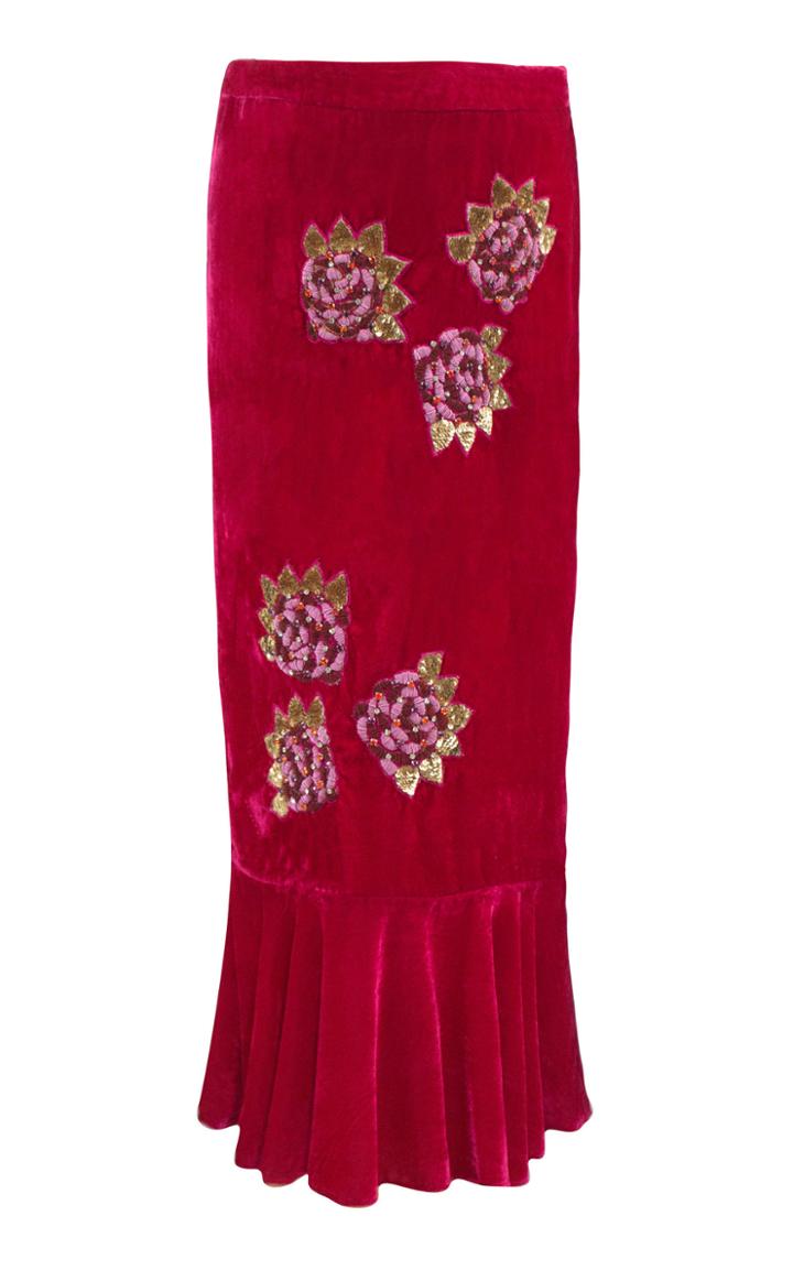 Roopa Pink Lotus Midi Skirt