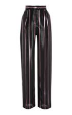 Alberta Ferretti Striped Straight-leg Silk Blend Pants