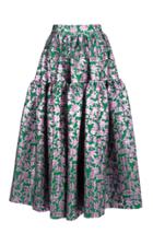 La Doublej Oscar Floral-printed Brocade Skirt