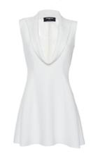 Paule Ka Cady Front Draped Lapel Detail Long Blouse