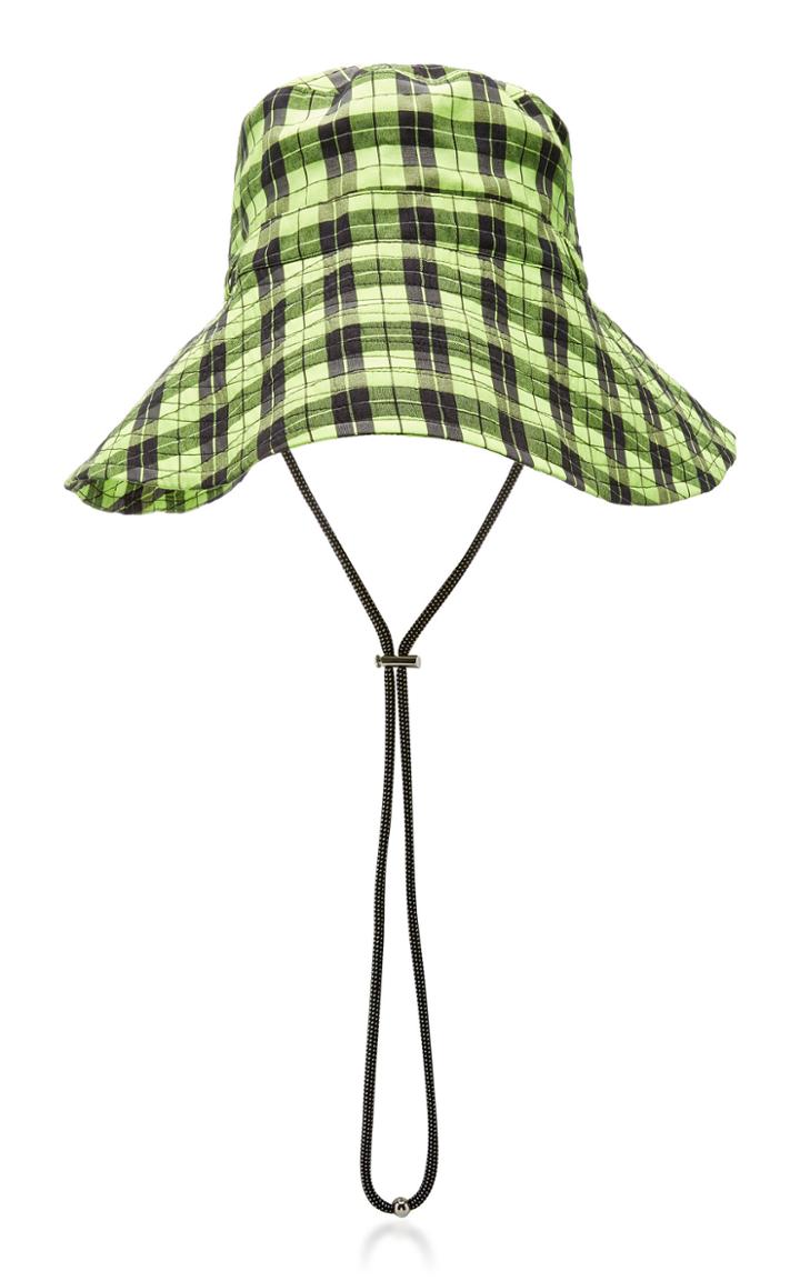 Ganni Plaid Seersucker Bucket Hat