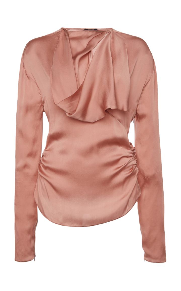 Moda Operandi Tom Ford Draped Keyhole Silk Blouse