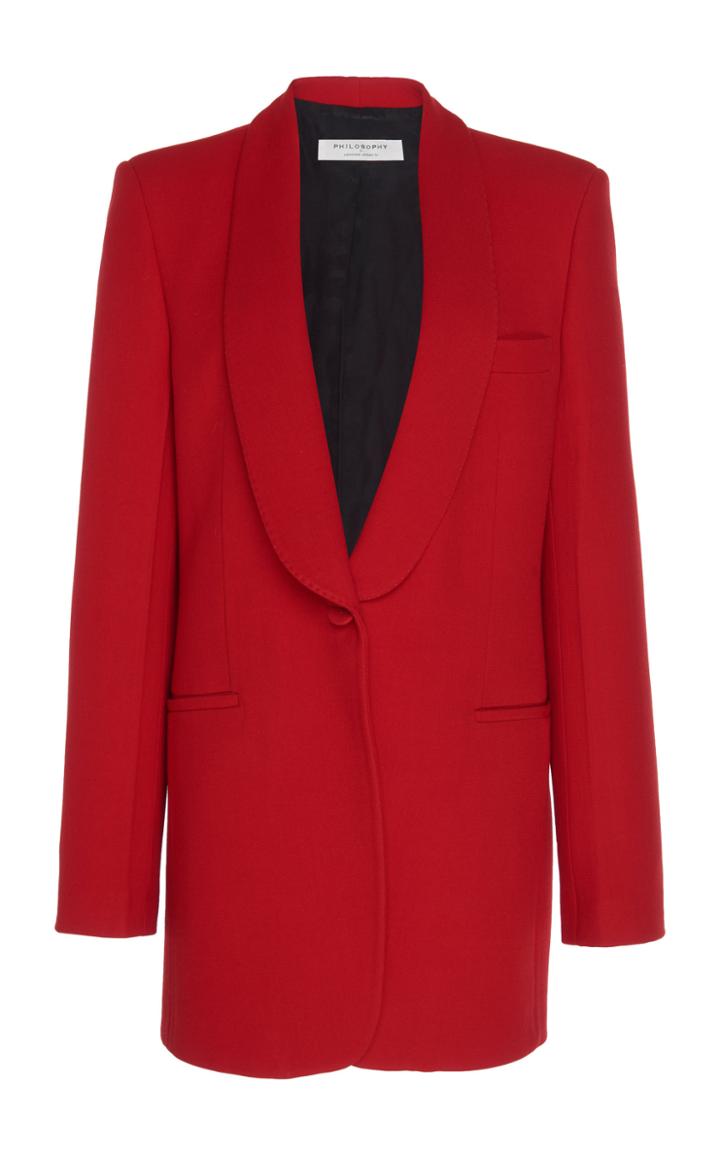 Philosophy Di Lorenzo Serafini Oversized Collar-detailed Twill Blazer