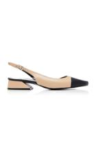Yuul Yie M'o Exclusive Two-tone Leather Slingback Pumps