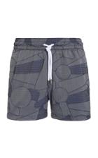 Frescobol Carioca Geometric Print Nylon-jacquard Swim Shorts