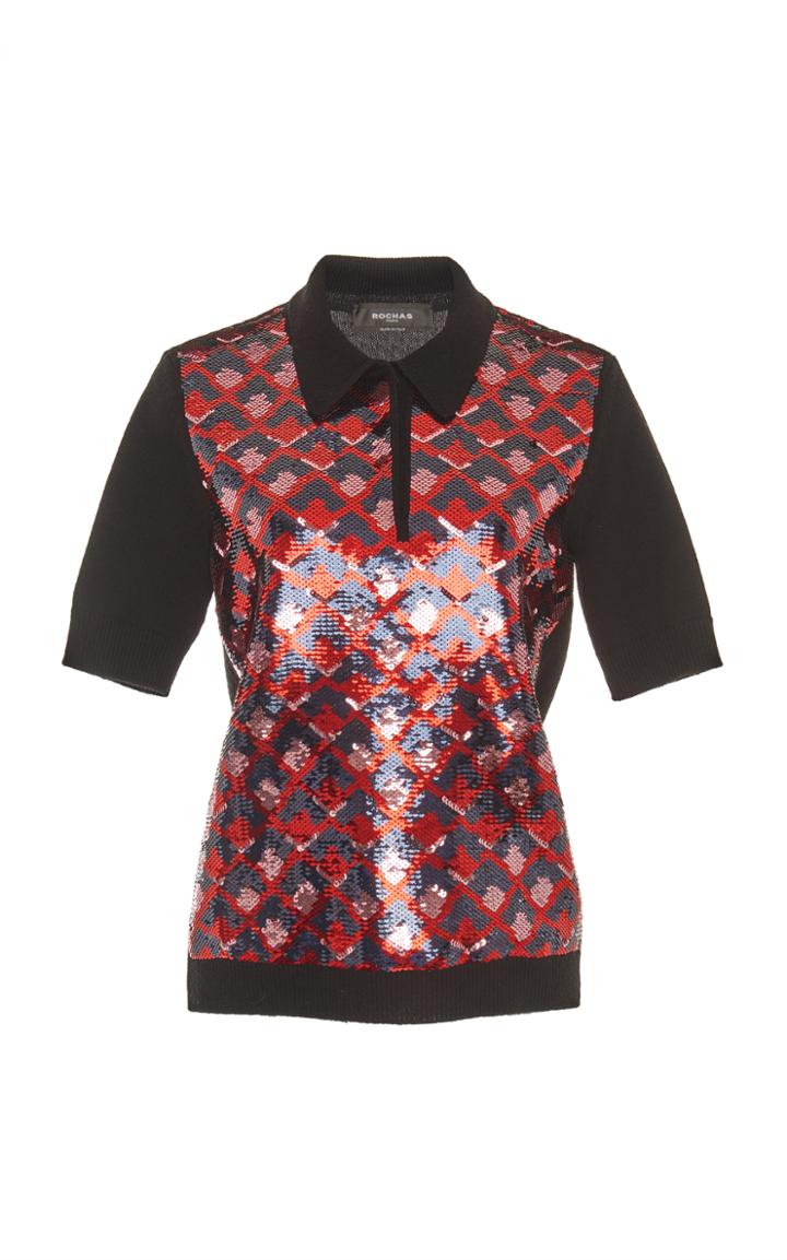 Rochas Sequin Knit Top