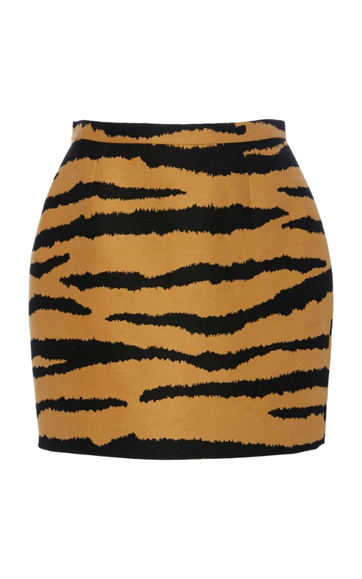 Proenza Schouler Animal-print Wool And Silk-blend Mini Skirt