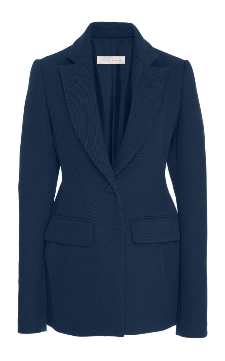 Marina Moscone Basque Cotton-blend Blazer