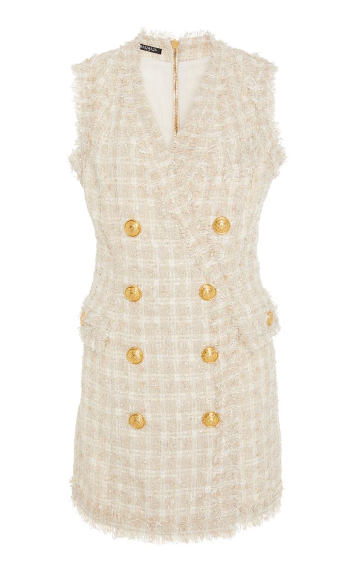 Balmain Double-breasted Tweed Mini Dress