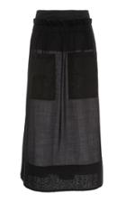 Tibi Gauze Overlay Double Waist Wool Blend Skirt