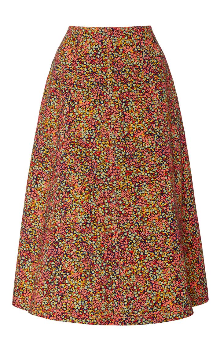 Philosophy Di Lorenzo Serafini Printed Cotton Drill A-line Skirt