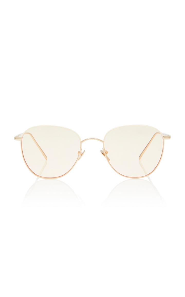 Linda Farrow Gold-tone Metal Aviator Sunglasses