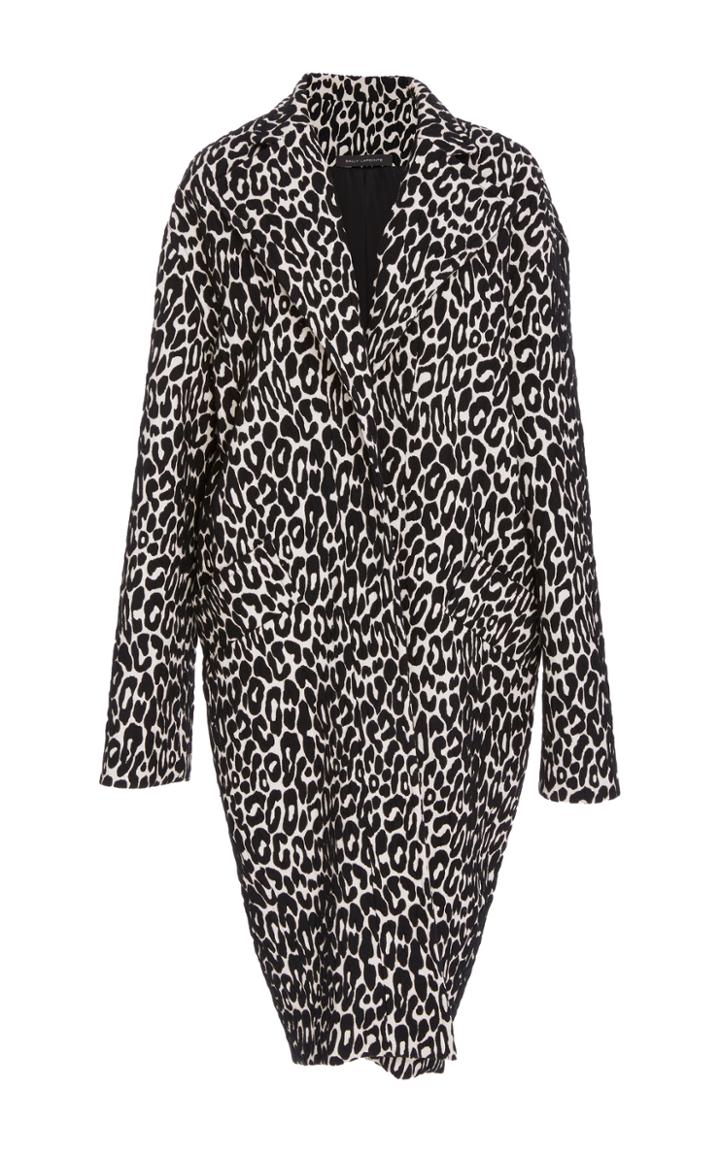 Sally Lapointe Stretch Cotton Jacquard Coat