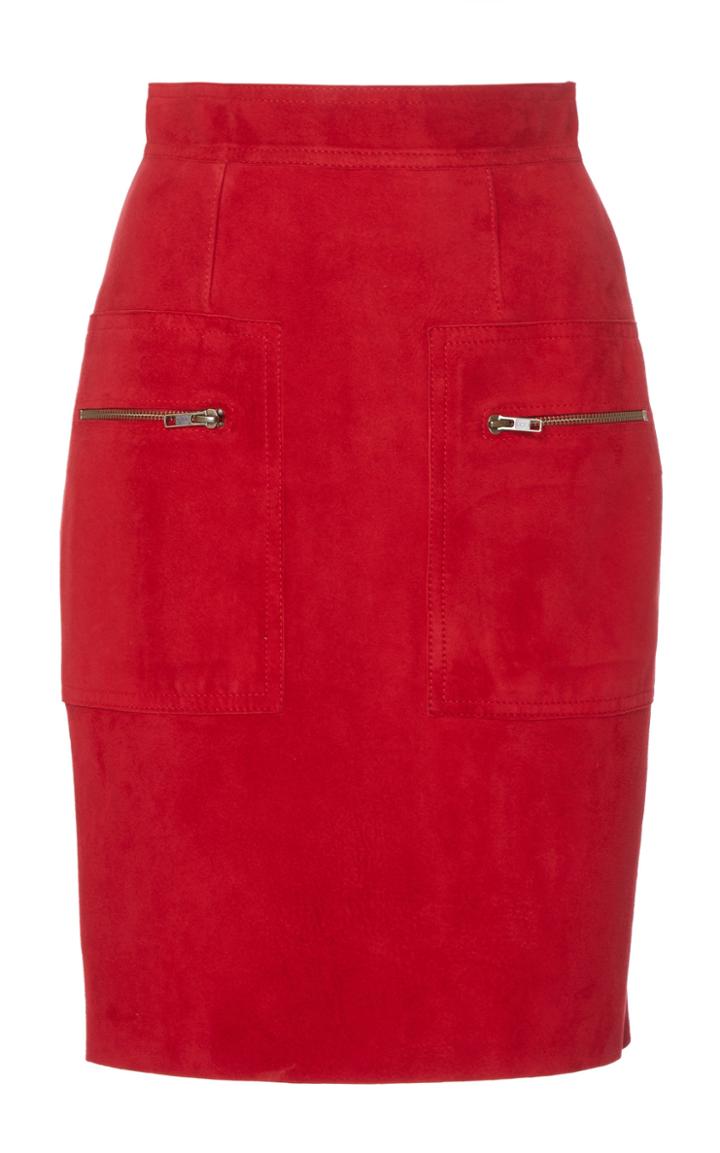 Martin Grant Zip Mini Lambskin Skirt