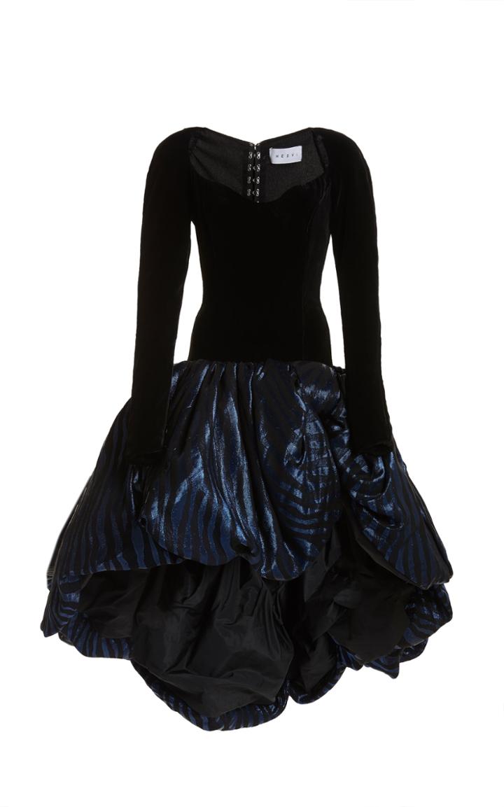 Moda Operandi Nervi Dorothy Striped Silk Velvet Dress