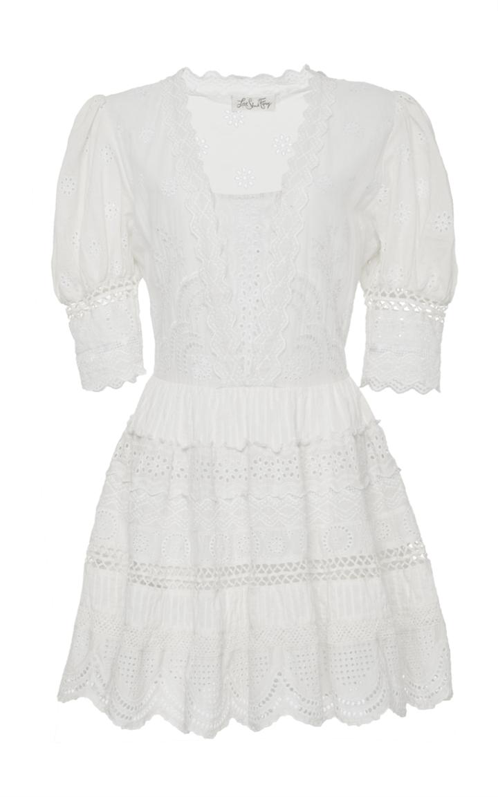 Loveshackfancy Kristen Lace Embroidered Mini Eyelet Dress