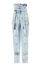 Balmain Knot-detail High-waisted Straight-leg Bleached Jeans