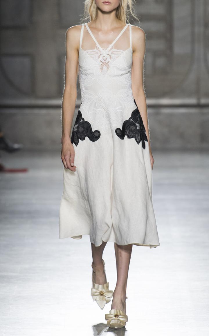Fausto Puglisi Cross Strap Macrame Midi Dress