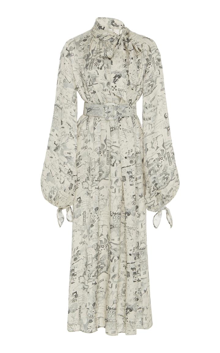 Off-white C/o Virgil Abloh Printed Neck-tie Dress