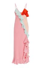 Brgger Edith Silk Two Tone Ruffle Dress
