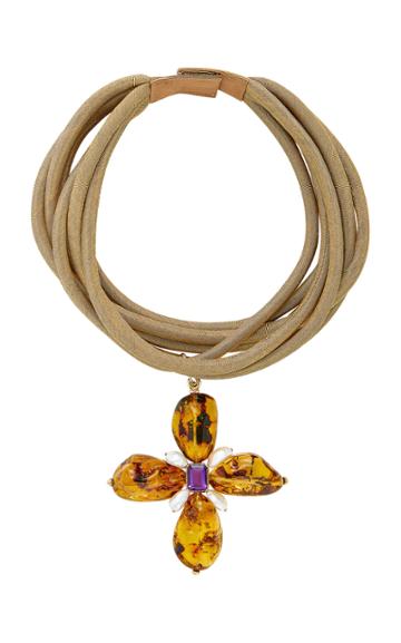 Grazia & Marica Vozza One-of-a-kind Amber Flower Charm Necklace