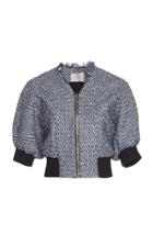 Ralph & Russo Tweed Cropped Bomber Jacket