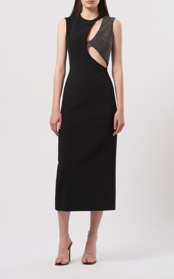 Moda Operandi David Koma Cutout Crystal-embellished Crepe Midi Dress