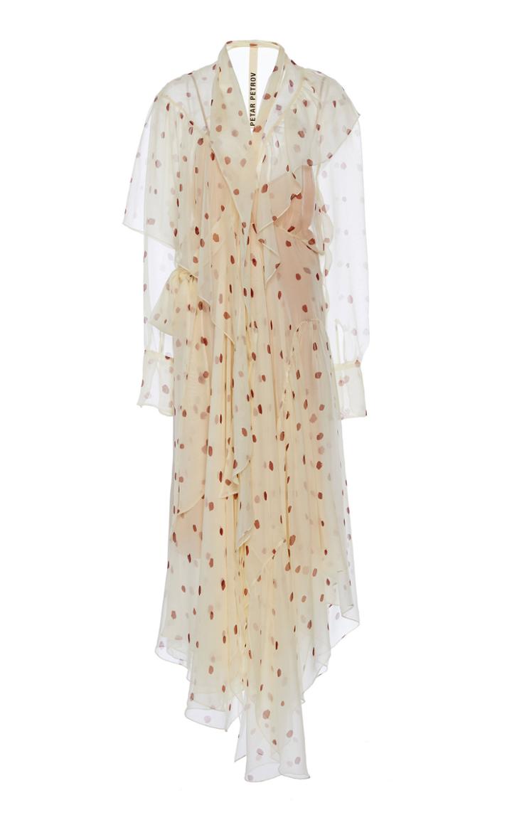 Moda Operandi Petar Petrov Alonsa Double-layer Polka-dot Silk Dress Size: 34