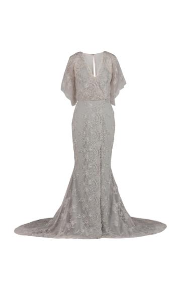 Rami Al Ali Richly Embroidered Romantic Lace-overlap Dress