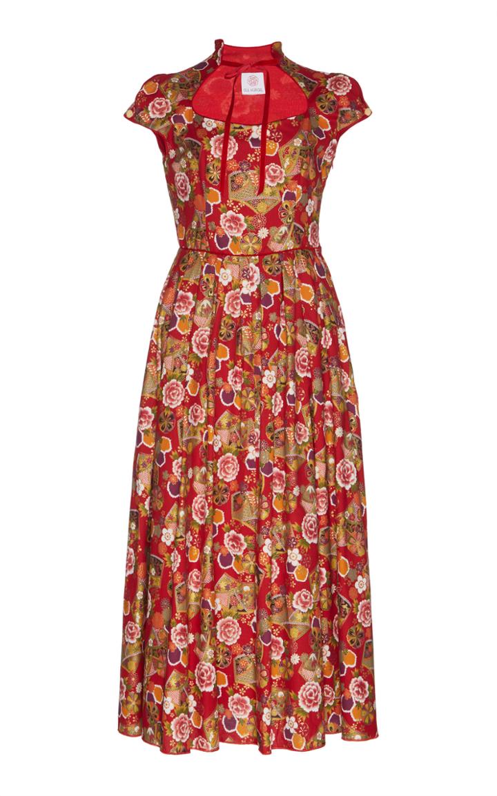 Gl Hrgel Cap Sleeve Midi Dress