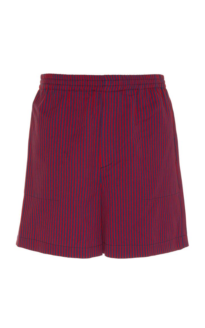 Bode Micro Tent Striped Cotton Rugby Shorts