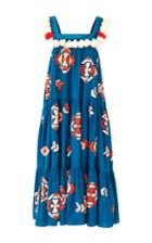 Mochi Tassa Embroidered Midi Tiered Dress