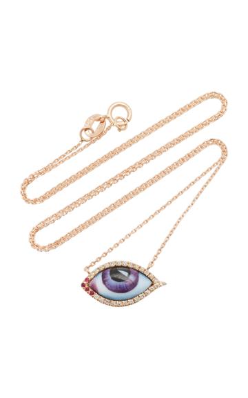 Lito 14k Rose Gold & Enamel Eye Necklace