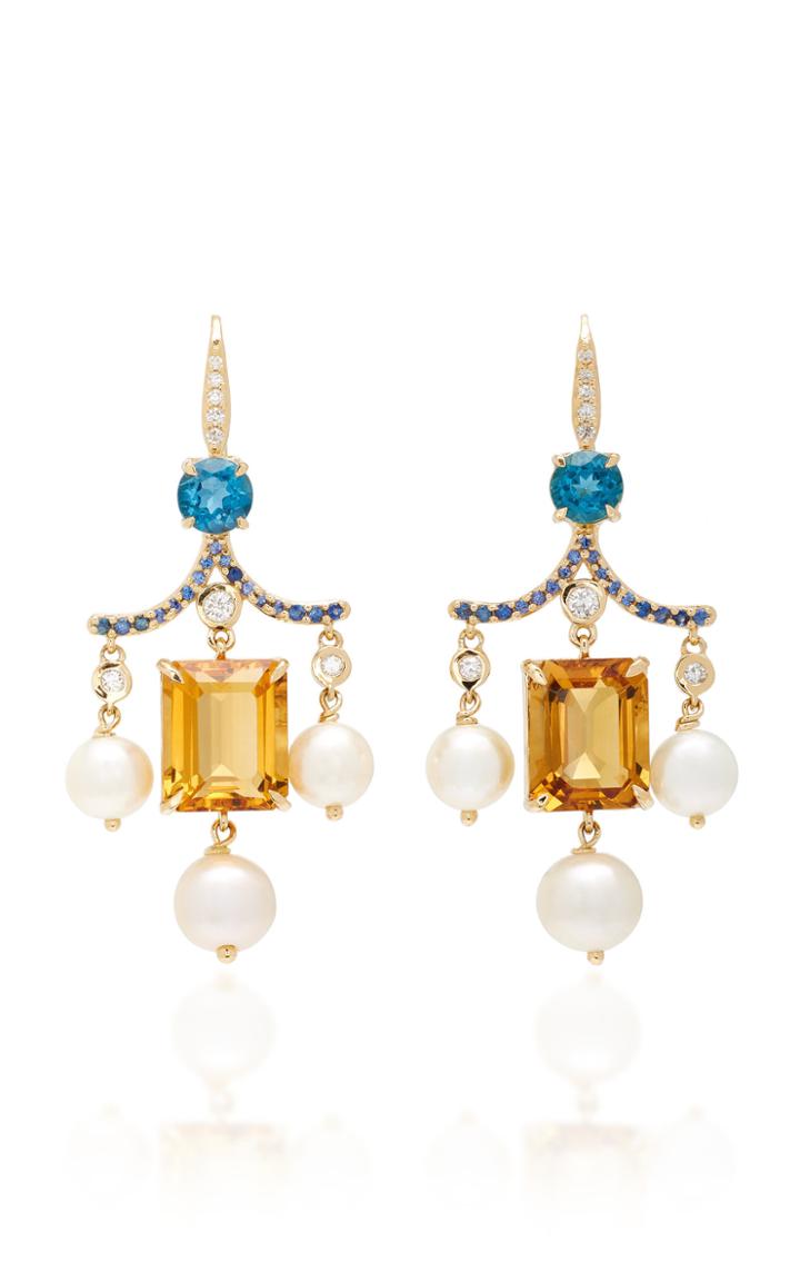 Holly Dyment Empress Pearl And Citrine Earrings