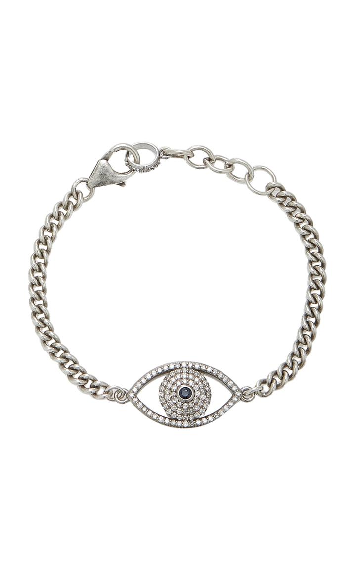 Sheryl Lowe Sterling Silver, Diamond And Sapphire Bracelet