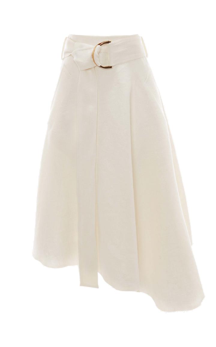 Moda Operandi Jw Anderson Asymmetric Linen D-ring Midi Skirt