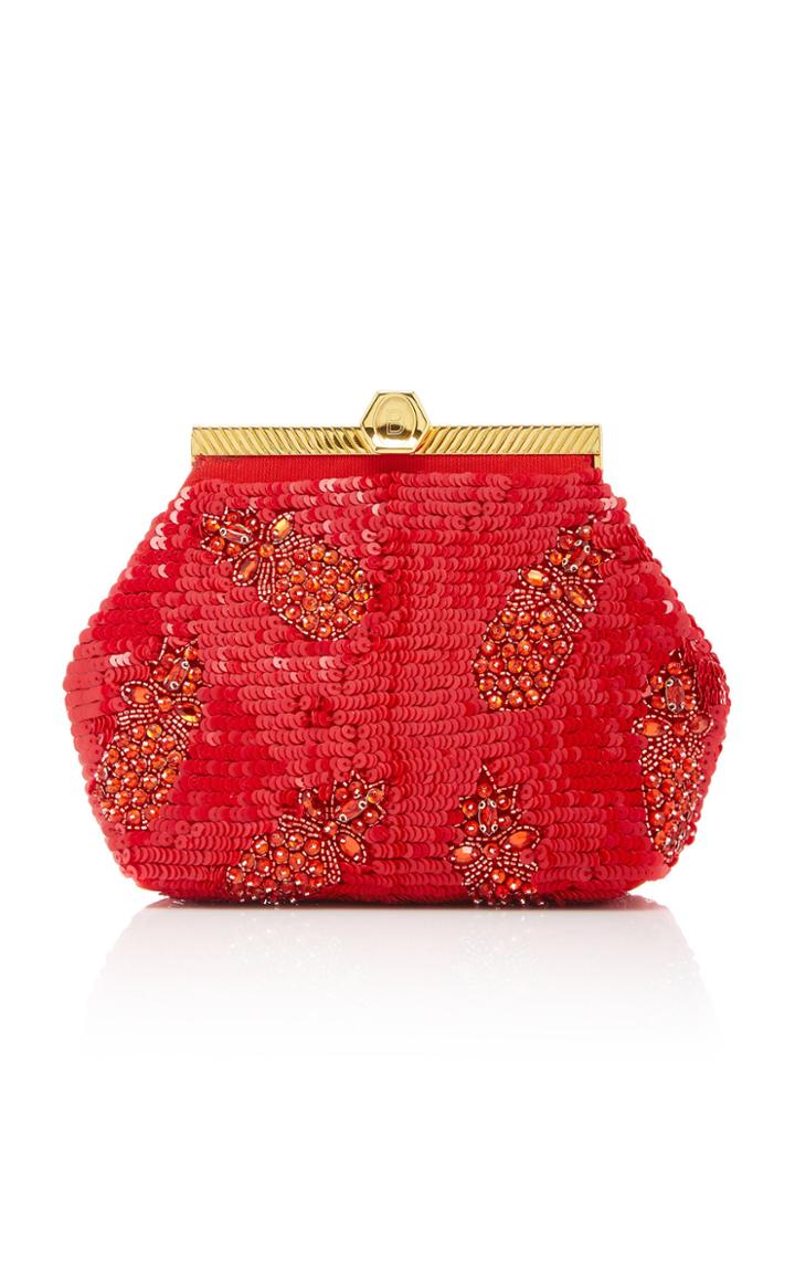 Brandon Maxwell Pineapple Embroidery Vice Bag