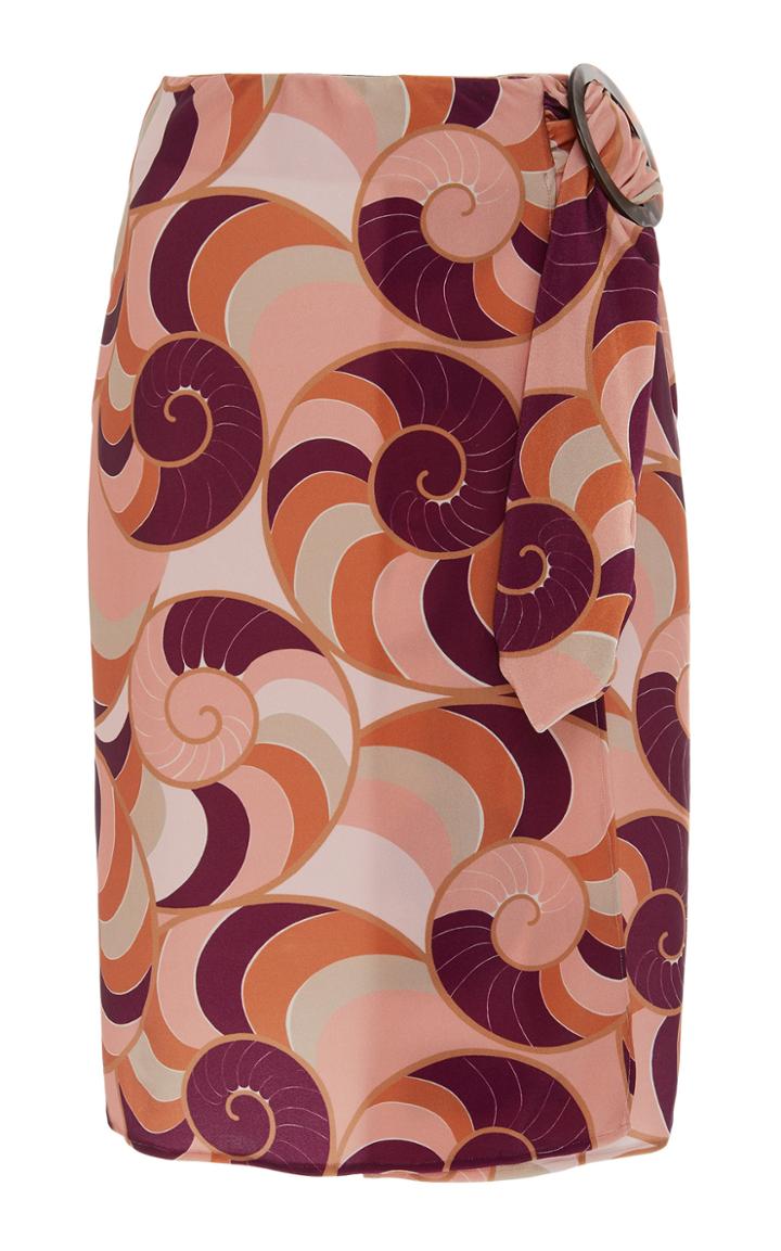 Adriana Degreas Belted Cady Midi Skirt
