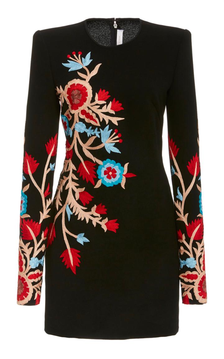 Moda Operandi Naeem Khan Floral Embroidered Cocktail Dress