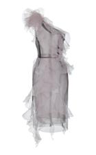 Marchesa One Shoulder Organza Dress