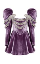 Moda Operandi Raisa Vanessa Embroidered Flounce Mini Dress With Puffy Shoulders