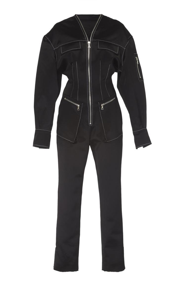 David Koma Satin Straight-leg Jumpsuit