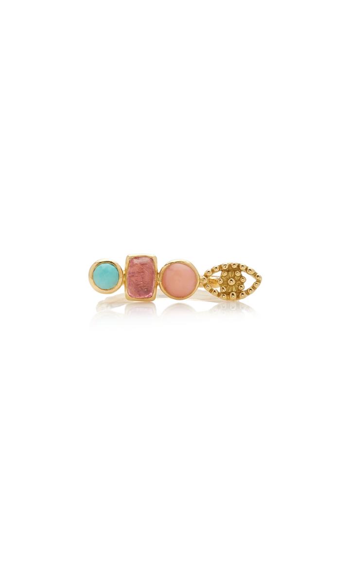 Moda Operandi Gaya 18k Yellow Gold Eye Trinit Pastel Ring