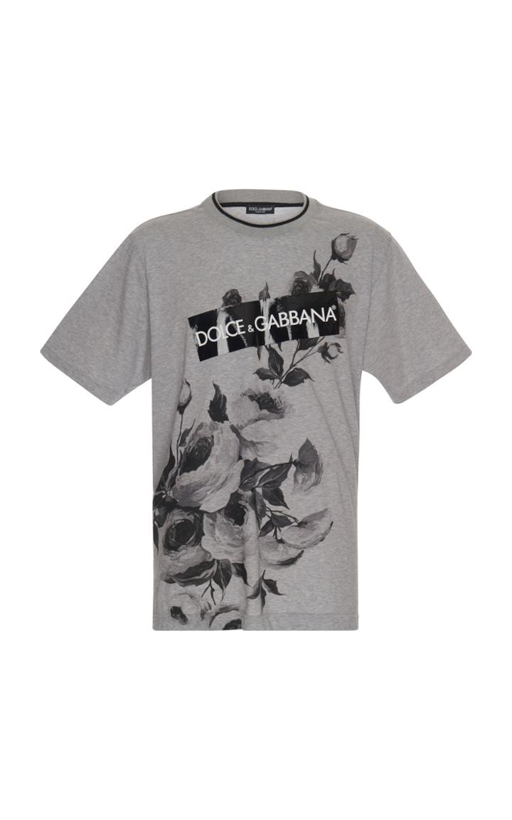 Dolce & Gabbana Floral Printed Cotton-jersey T-shirt