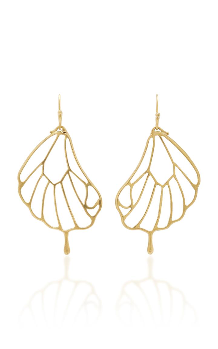 Annette Ferdinandsen 18k Gold Pampion Wing Earrings